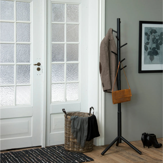 Bremen coat stand lower section with black tripod base and coat hook stem