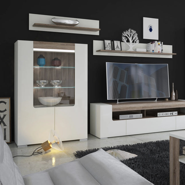 Toronto - Low Glazed 2 Door Display Cabinet with Internal Shelves (inc. Plexi Lighting)