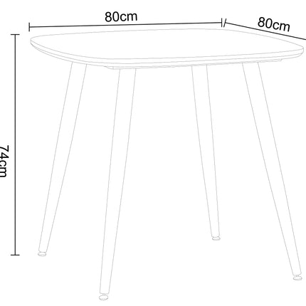 Aspen - Dining Table - Square with Tapered Metal Legs