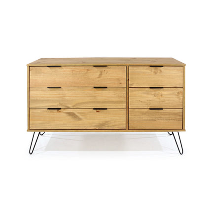 Augusta - Chest of Drawers - 6 Drawer Industrial & Hairpin Legs