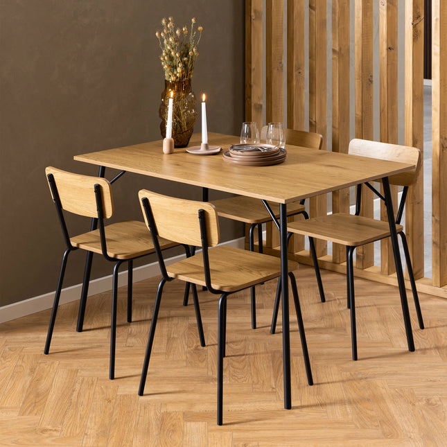 Peru - Dining Table with 4 Peru Dining Chairs