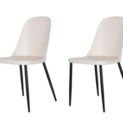 Aspen - Dining Chair Pair - Modern Plastic with Round Metal Legs