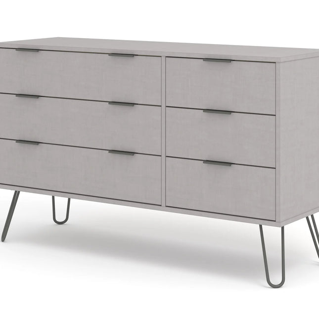 Augusta - Chest of Drawers - 6 Drawer Industrial & Hairpin Legs