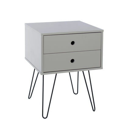 Options - Bedside Table - 2 Drawer & Hairpin Legs