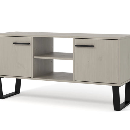 Texas - TV Unit - 2 Door Grey Waxed Pine & Metal Legs