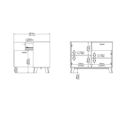 Ikast - Sideboard 2 Doors + 1 Drawer
