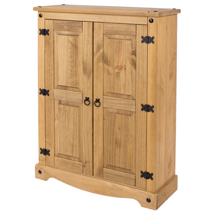 Corona White - Bookcase - 2 Door & Antique Waxed Pine Top