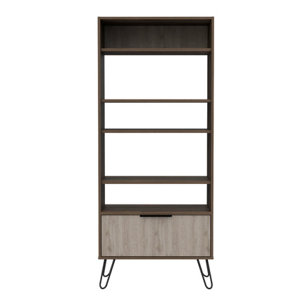Nevada - Bookcase - 1 Door Industrial & Hairpin Legs
