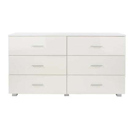 Lido - Chest of Drawers - 6 Drawer Wide White