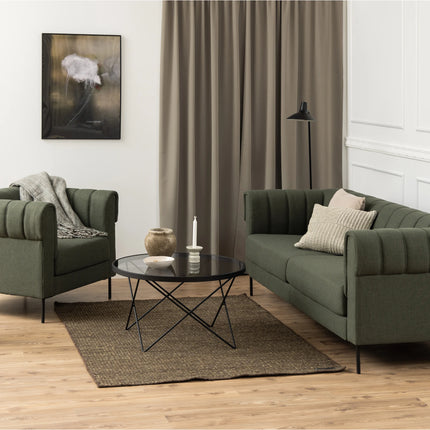 Cuxton - Black Coffee Table with Smoked Glass Top
